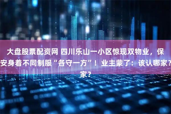 大盘股票配资网 四川乐山一小区惊现双物业，保安身着不同制服“各守一方”！业主蒙了：该认哪家？